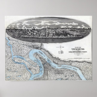 Siege of Vicksburg - Civil War Panoramic Map 2 Poster
