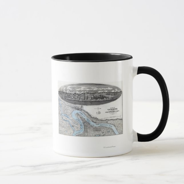Siege of Vicksburg - Civil War Panoramic Map 3 Mug (Right)