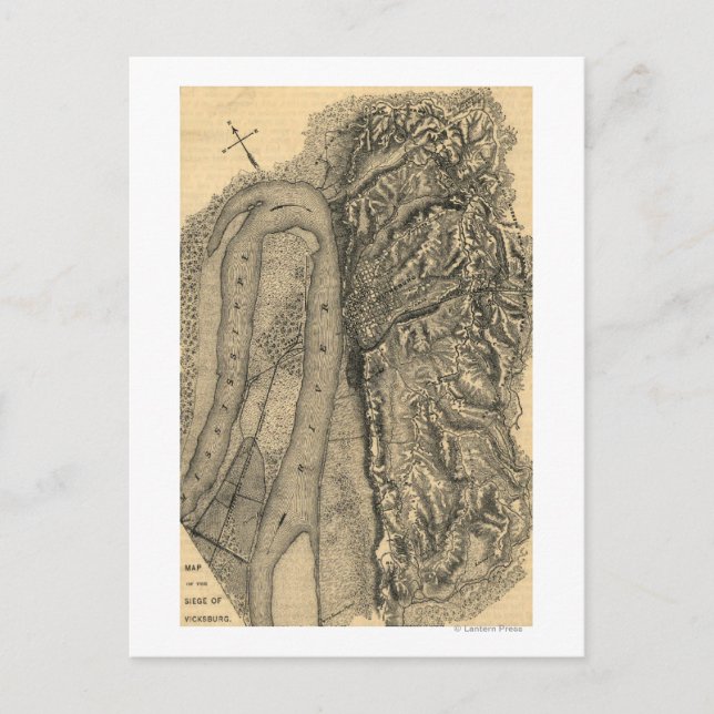 Siege of Vicksburg - Civil War Panoramic Map Postcard (Front)