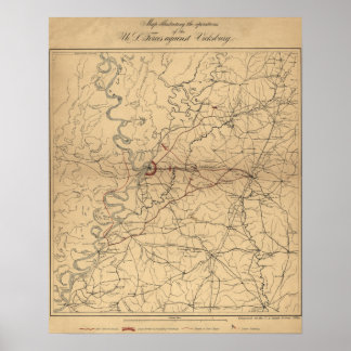 Siege of Vicksburg - Civil War Panoramic Map Poster
