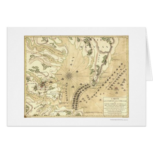 Siege of Yorktown Map 1781 Cards (Front Horizontal)