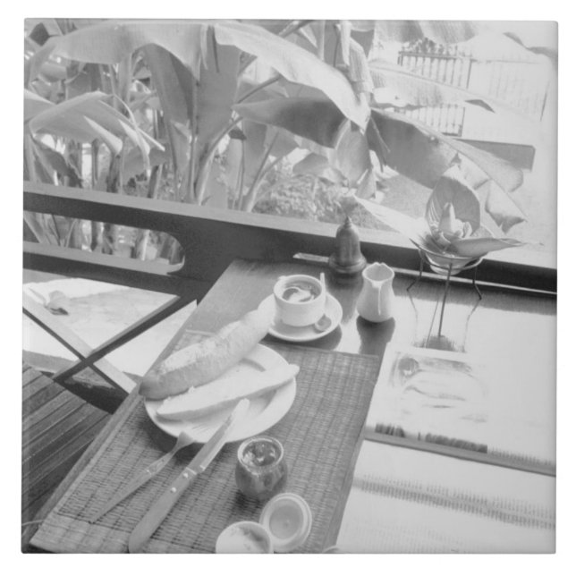 Siem Reap Cambodia, Continental Breakfast Ceramic Tile (Front)