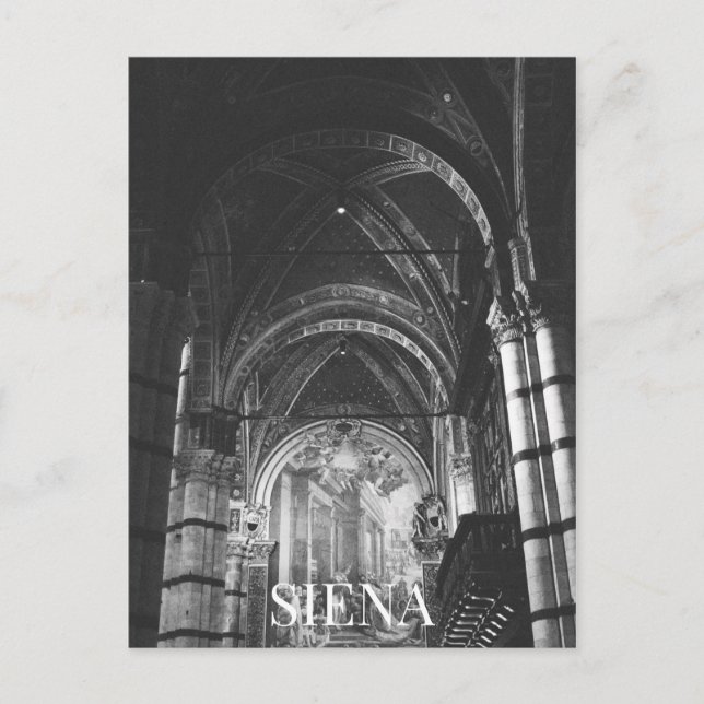 Siena Cathedral Inside Italy BW Postcard (Front)