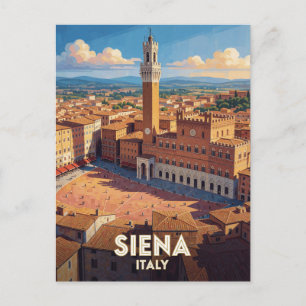 Siena Italy Piazza Travel Scene 🏛️ Postcard