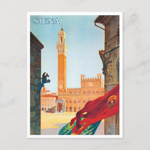 Siena Italy vintage travel Postcard
