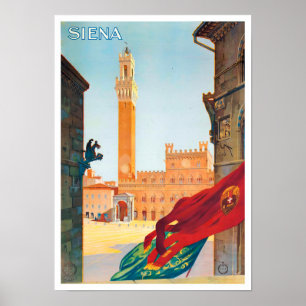 Siena Italy vintage travel Poster
