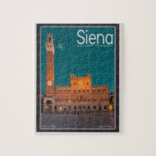 Siena _ Palazzo Pubblico Night Jigsaw Puzzle