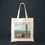 Siena Piazza del Campo view tote bag<br><div class="desc">A beautiful view of Piazza del Campo and Torre del Mangia in Siena in Tuscany in Italy printed on a souvenir tote bag.</div>