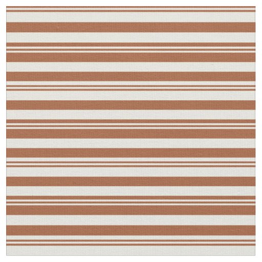 Sienna and Beige Colored Lined Pattern Fabric