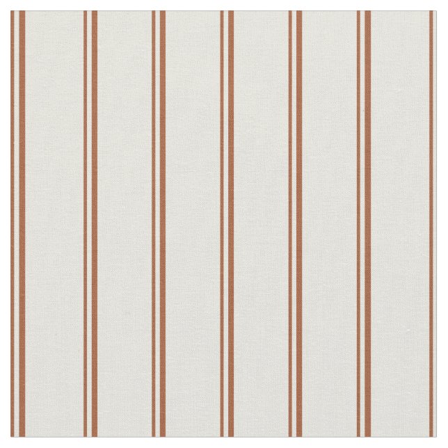 Sienna and Beige Lined/Striped Pattern Fabric (Close Up)