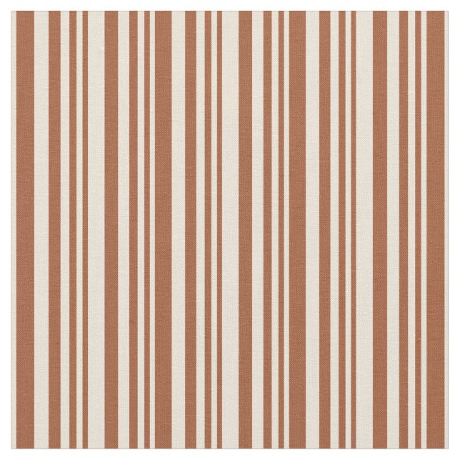 Sienna and Bisque Striped/Lined Pattern Fabric (Close Up)
