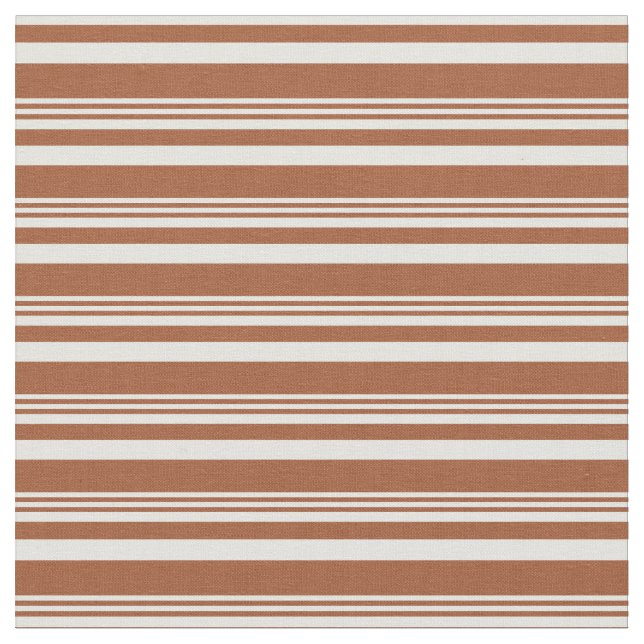 Sienna and Light Cyan Lines Pattern Fabric (Close Up)