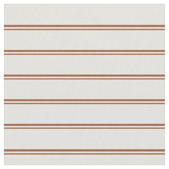 Sienna and Light Cyan Pattern of Stripes Fabric (Close Up)