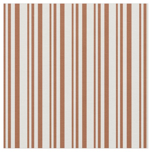 Sienna and Light Cyan Pattern of Stripes Fabric