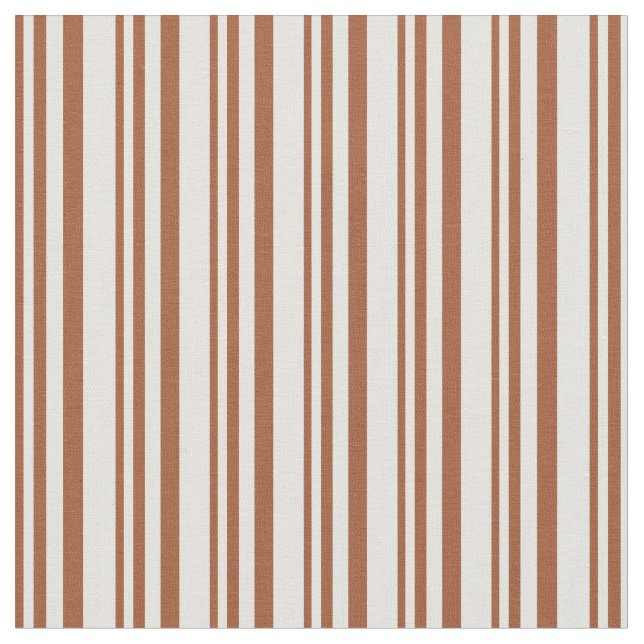 Sienna and Light Cyan Pattern of Stripes Fabric (Close Up)