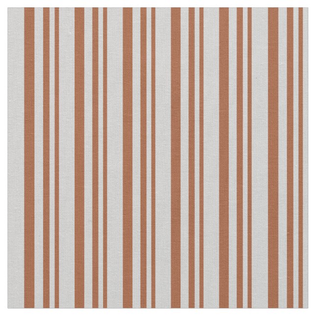 Sienna and Light Grey Stripes/Lines Pattern Fabric (Close Up)
