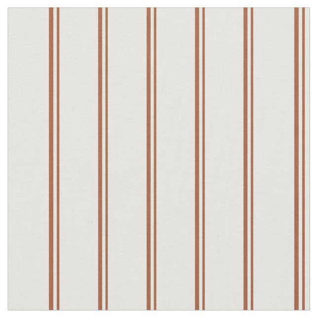 Sienna and Mint Cream Stripes/Lines Pattern Fabric (Close Up)