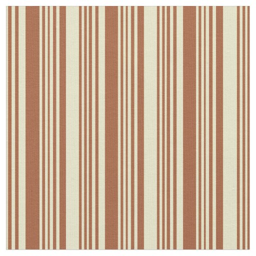 Sienna and Pale Goldenrod Lined/Striped Pattern Fabric