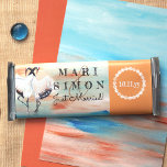 Sienna Beige Asian Crane Wedding Candy Bar Wrapper<br><div class="desc">Sienna Beige, Turquoise wedding multi-purpose label is versatile for candy bars, pastries, and lots of other party favors. Special desserts or take home gifts are beautiful with bride and groom's photo and special wording. Beige and cyan budget paper is a great alternative for branded couple's chocolate bars and other gifts...</div>