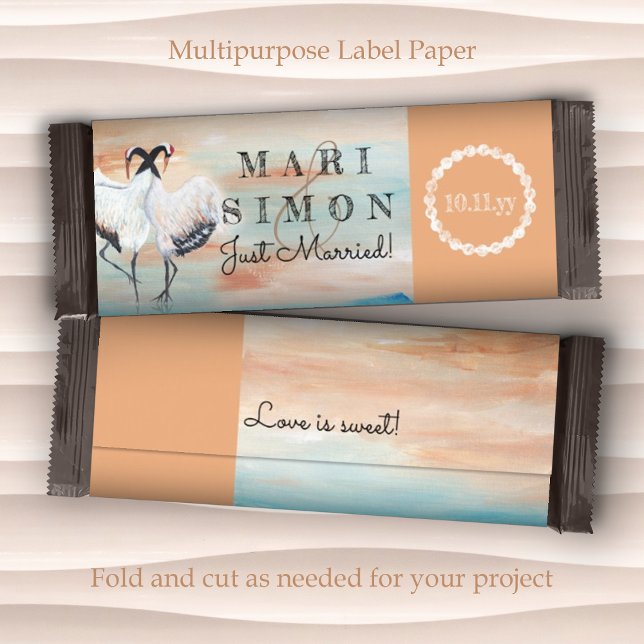 Sienna Beige Asian Wedding Candy Bar Wrapper (sienna beige clay terracotta wedding personalized chocolate candy bars wrappers labels couples names)