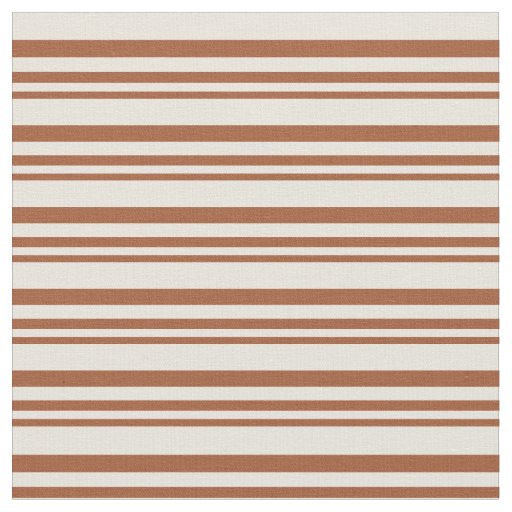 Sienna & Beige Colored Stripes Pattern Fabric