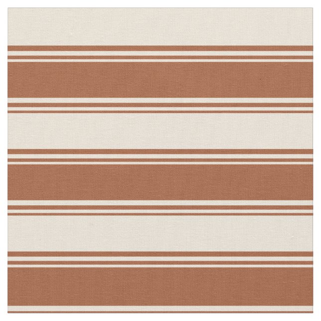 Sienna & Bisque Colored Lines/Stripes Pattern Fabric (Close Up)
