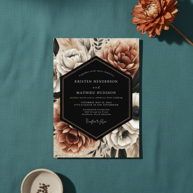 Sienna Bloom Moody Wedding Invitation (Creator Uploaded)