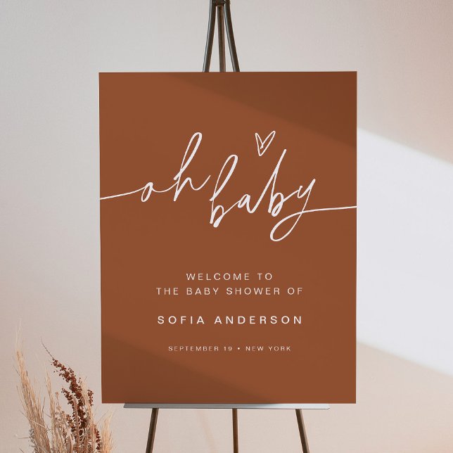 SIENNA Bohemian Oh Baby Shower Welcome Sign (Creator Uploaded)