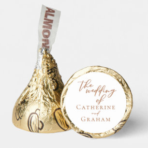 Sienna Brown Script Minimalist Custom Wedding Hershey®'s Kisses®