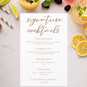 Sienna Brown Wedding Signature Cocktails Menu