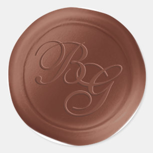 Sienna Calligraphy Monogram Wax Seal Stickers