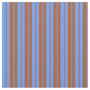 Sienna & Cornflower Blue Lined/Striped Pattern Fabric