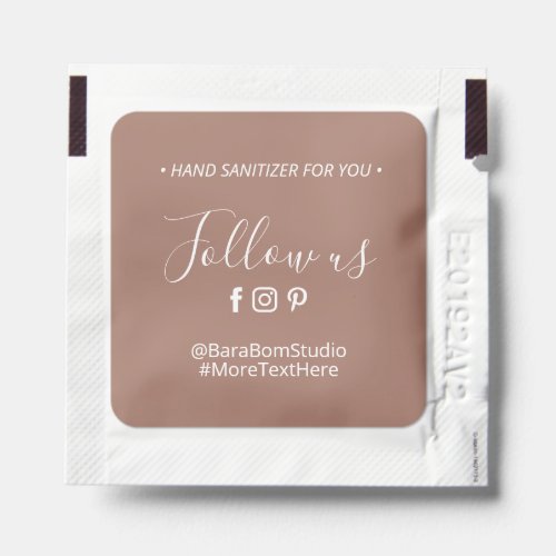 Sienna Custom Social Media Business Promotional Hand Sanitizer Packet