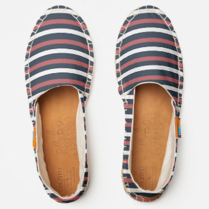 Sienna, Dark Slate Grey and White Striped Espadrilles