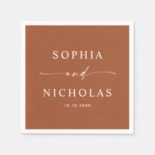 Sienna Fall Wedding   Terracotta Desert Cocktail Napkins