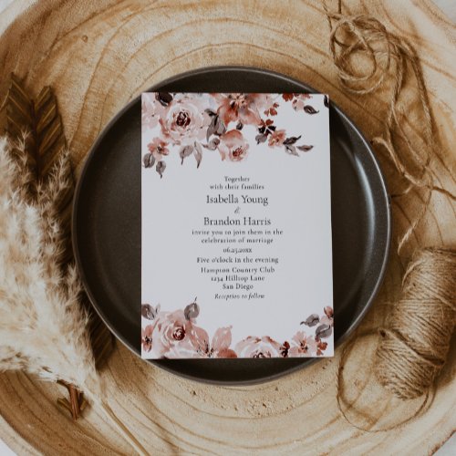 Sienna Floral Wedding Invitation