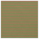 [ Thumbnail: Sienna & Forest Green Lined/Striped Pattern Fabric ]