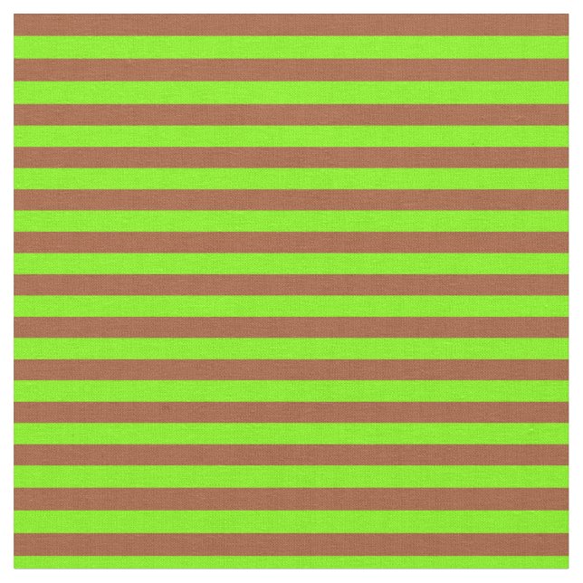 Sienna & Green Colored Stripes Fabric (Close Up)