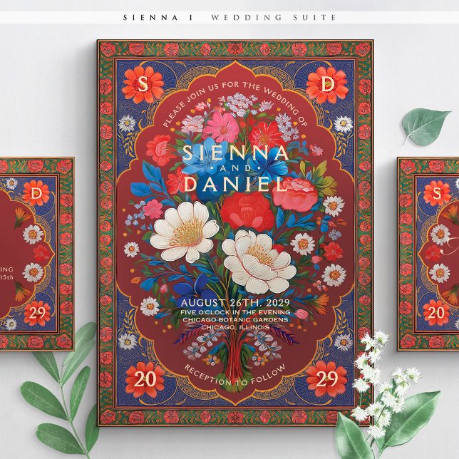 SIENNA I - Colorful Floral Wedding Invitation (Creator Uploaded)