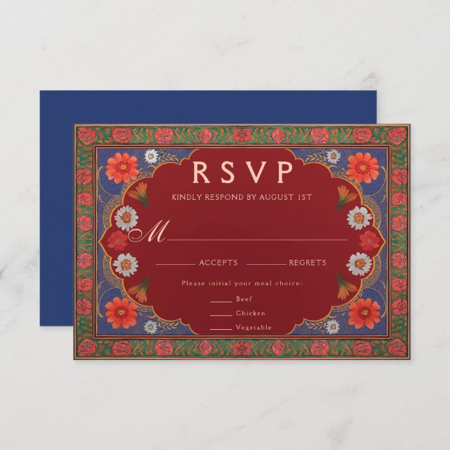 SIENNA I : Wedding RSVP Card (Front/Back)