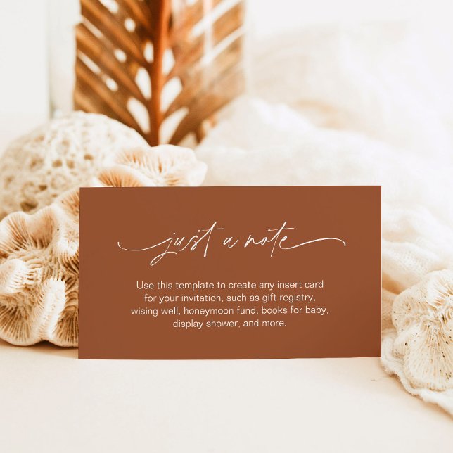 SIENNA Just a Note Enclosure Card Boho Terracotta (Creator Uploaded)