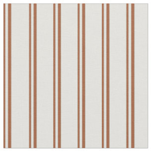 Sienna & Light Cyan Colored Stripes Pattern Fabric