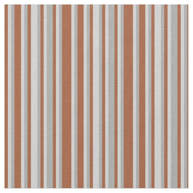 Sienna, Light Gray & Dark Grey Lines Fabric (Close Up)