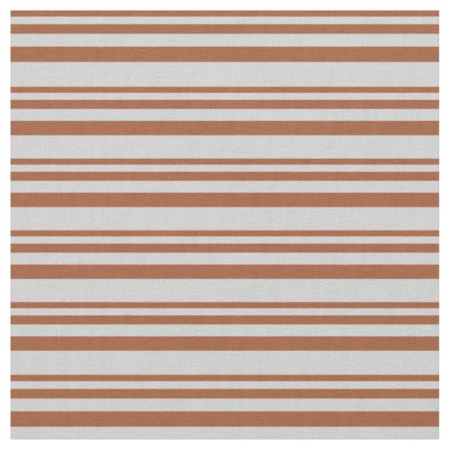 Sienna & Light Gray Stripes/Lines Pattern Fabric (Close Up)