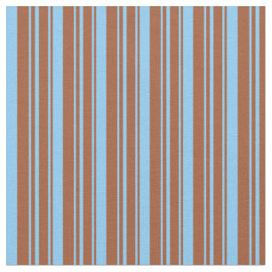 Sienna & Light Sky Blue Striped/Lined Pattern Fabric