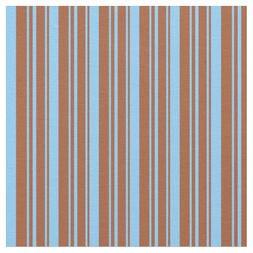Sienna & Light Sky Blue Striped/Lined Pattern Fabric