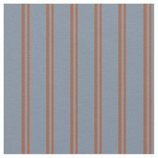 Sienna & Light Slate Gray Stripes Pattern Fabric