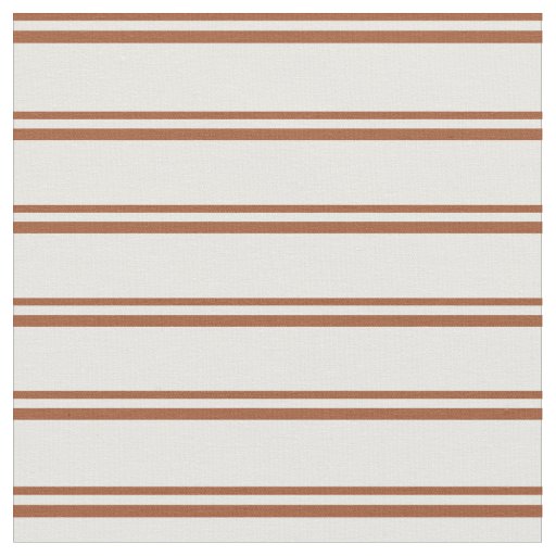 Sienna & Mint Cream Striped Pattern Fabric