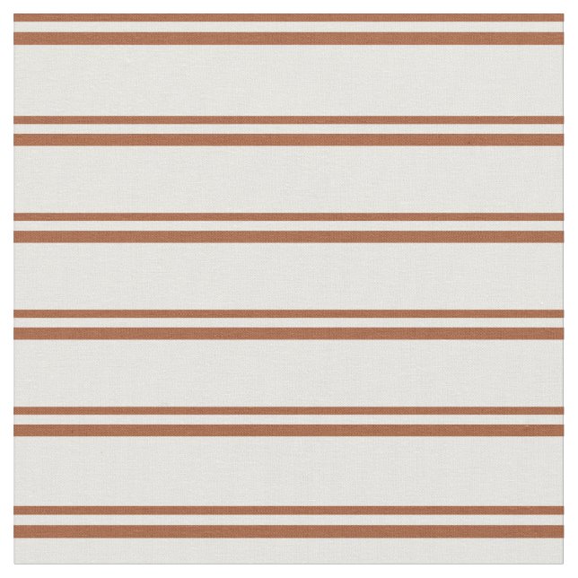Sienna & Mint Cream Striped Pattern Fabric (Close Up)