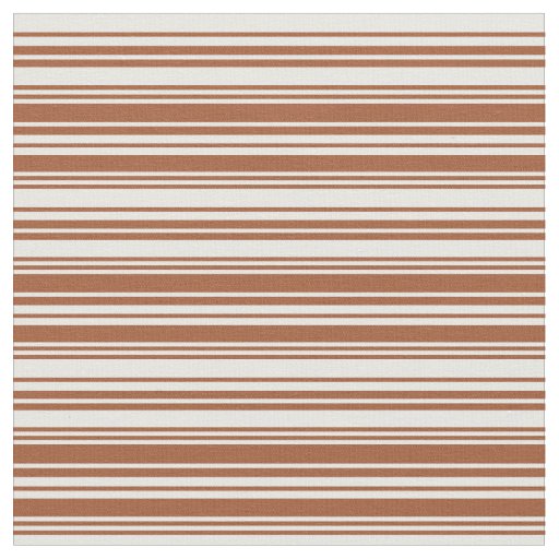 Sienna & Mint Cream Stripes Pattern Fabric